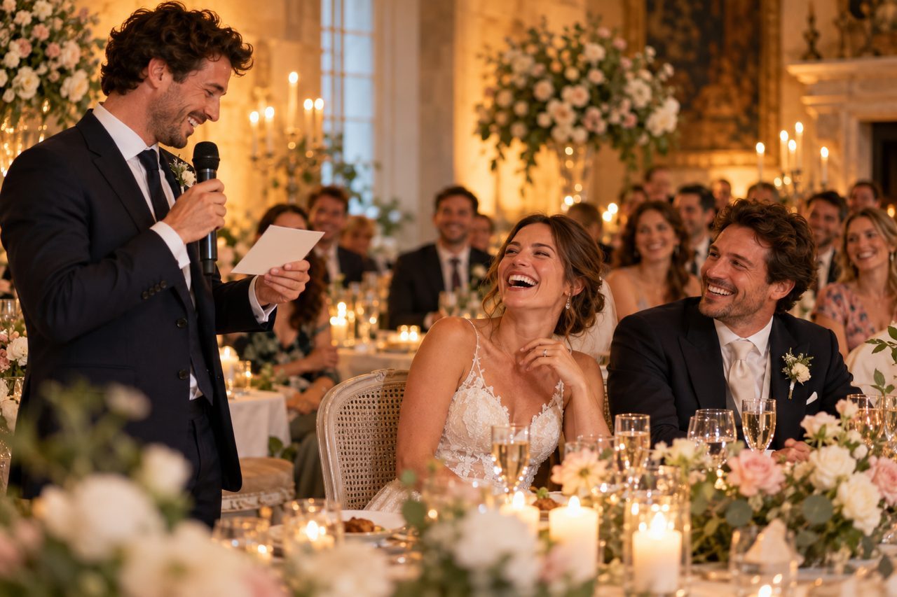 Discours de mariage humoristique : modèle complet et phrases à personnaliser
